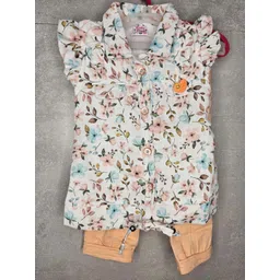 BAESD Girls Printed Shirt Collar Top with Trousers-picture-25