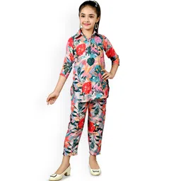 BAESD Girls Printed Shirt Collar Tunic With Trousers-picture-27
