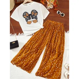 BAESD Girls Printed Short Sleeves T-shirt With Palazzos-picture-11