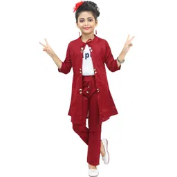 BAESD Girls Printed T-shirt & Shirt With Trousers-picture-36
