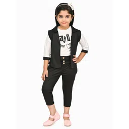 BAESD Girls Printed T-shirt and Trousers With Waistcoat-picture-14