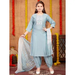 BAESD Girls Regular Pure Silk Kurta with Patiala Set-picture-18