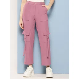 BAESD Girls Relaxed Fit Pleated Cargos Trousers-picture-16