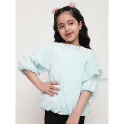 BAESD Girls Round Neck Flared Sleeves Blouson Top-picture-36