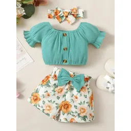 BAESD Girls Round Neck Top With Shorts & Headband-picture-11