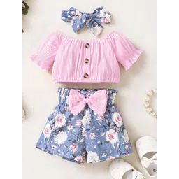 BAESD Girls Round Neck Top With Shorts & Headband-picture-19