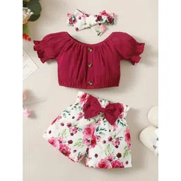 BAESD Girls Round Neck Top With Shorts & Headband-picture-14