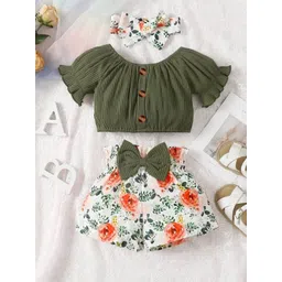 BAESD Girls Round Neck Top With Shorts & Headband-picture-13