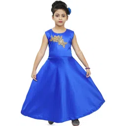 BAESD Girls Satin Maxi Dress With Patch Work-picture-50