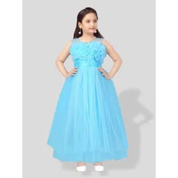 BAESD Girls Self Design Gathred Or Pleated Maxi Dress-picture-27