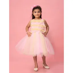 BAESD Girls Self Design Net Fit & Flare Dress-picture-16