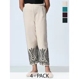 BAESD Girls Set Of 4 Printed High Rise Trousers-picture-48