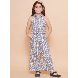 BAESD Girls Shirt Collar Printed Basic Jumpsuit-picture-54