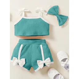 BAESD Girls Shoulder Straps Top With Shorts & Bow-picture-26