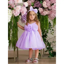 BAESD Girls Sleeveless Flower Applique Fit & Flare Dress-picture-23