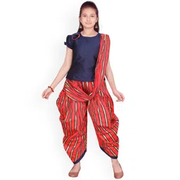 BAESD Girls Striped Ethnic Top & Dhoti Pant with Dupatta-picture-22