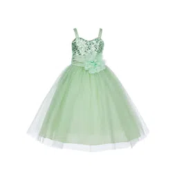 BAESD Girls Sweetheart Neck Shoulder Straps Embellished Net Fit & Flare Maxi Dress-picture-11