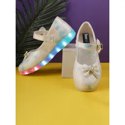 BAESD Girls Textured Party Ballerinas With Bows & LED Lights-picture-36