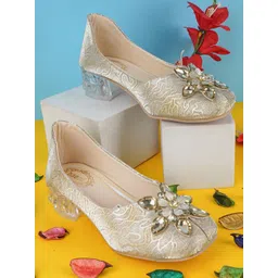 BAESD Girls Textured Party Block Mules-picture-35