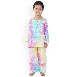BAESD Girls Tie and Dye Pure Cotton Kurti With Pyjamas-picture-31