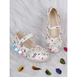 BAESD Girls White Printed Party Ballerinas with Laser Cuts Flats-picture-19