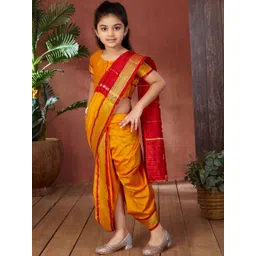BAESD Girls Woven Design Zari Ready To Wear Banarasi Saree-picture-36