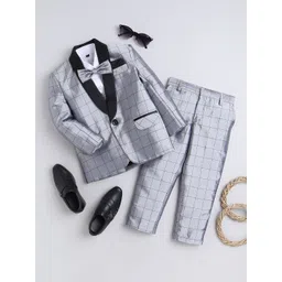 BAESD Infant Boys Checked 4-Piece Party Suits-picture-12
