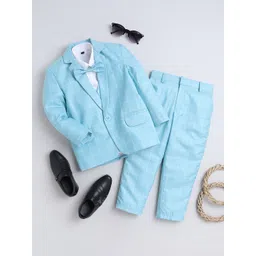 BAESD Infant Boys Checked 4-Piece Silk Cotton Suits-picture-16