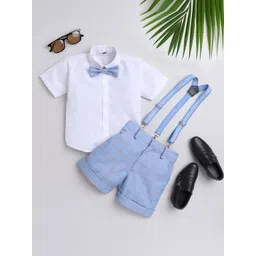 BAESD Infant Boys Shirt With Checked Shorts & Suspenders-picture-24