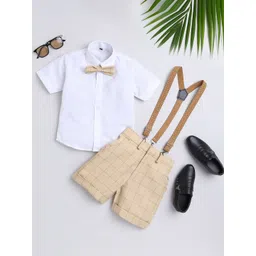 BAESD Infant Boys Shirt With Checked Shorts & Suspenders-picture-25