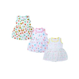 BAESD Infant Girls Pack Of 3 Conversational Printed Organic Cotton A-Line Dress-picture-58