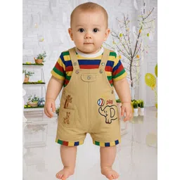 BAESD Infants Boys Printed Pure Cotton Dungaree With T-Shirt-picture-24