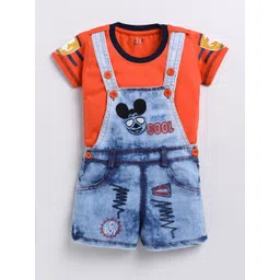 BAESD Infants Embroidered Cotton Denim Dungaree With Printed T-Shirt-picture-14