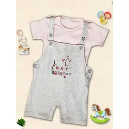 BAESD Infants Graphic Printed Pure Cotton Dungaree With T-Shirt-picture-35