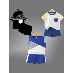 BAESD Infants Pack Of 3 Printed Pure Cotton T-shirt with Shorts-picture-43