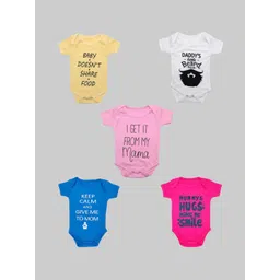 BAESD Infants Pack Of 5 Printed Pure Cotton Bodysuit-picture-26