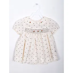 BAESD Infants Polka Dot Print Peter Pan Collar Puff Sleeves Cotton Empire Dress-picture-15