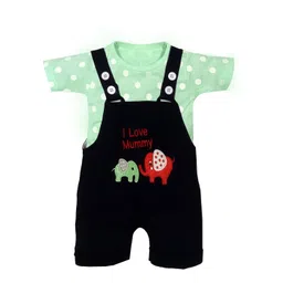BAESD Infants Printed Pure Cotton Dungaree With T-Shirt-picture-14