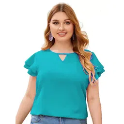 BAESD Keyhole Neck Flared Sleeves Regular Top-picture-19