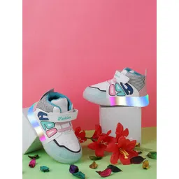 BAESD Kids Colourblocked Round Toe Comfort Insole LED Lightweight Sneakers-image-46