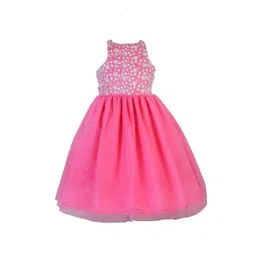 BAESD Kids-Girls Floral Round Neck Sleeveless Net Maxi Dress-picture-15