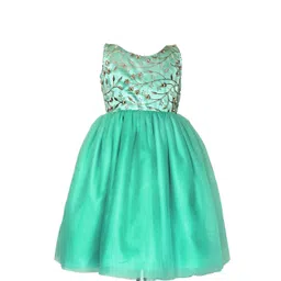 BAESD Kids-Girls Sleeveless Floral Embroidered Soft Net Fit & Flare Party Dress-picture-20