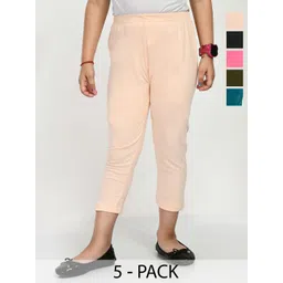 BAESD Kids-Girls Solid Pure Cotton Slim Fit Capris Pack Of 5-picture-17