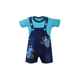 BAESD Kids Graphic Embroidered Cotton Denim Dungaree-picture-28