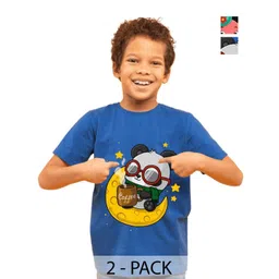 BAESD Kids Pack Of 2 Graphic Printed Round Neck Cotton T-shirt-picture-35