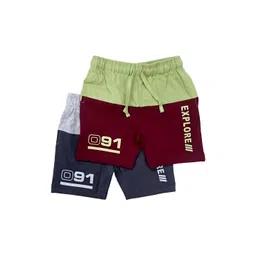 BAESD Kids Pack Of 2 Mid-Rise Printed Pure Cotton Regular Shorts-picture-47