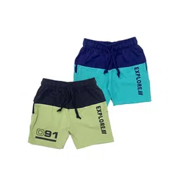 BAESD Kids Pack Of 2 Mid-Rise Printed Pure Cotton Regular Shorts-picture-17