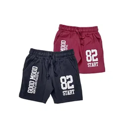 BAESD Kids Pack Of 2 Mid-Rise Printed Pure Cotton Regular Shorts-picture-23