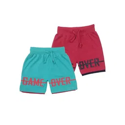 BAESD Kids Pack Of 2 Typography Printed Pure Cotton Shorts-picture-48