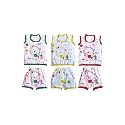 BAESD Kids Pack Of 3 Printed Round Neck Sleeveless Pure Cotton T-shirt With Shorts-picture-28